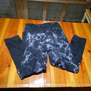 Pink Ultimate Black and White Marble Leggings